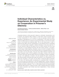 Individual Characteristics vs. Experience: An