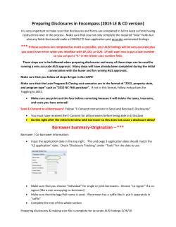 Preparing Disclosures in Encompass