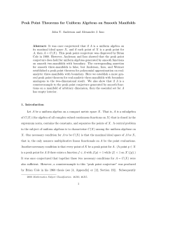 Peak Point Theorems for Uniform Algebras on Smooth Manifolds