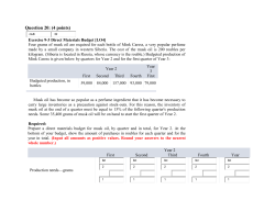 Question 20: (4 points) Exercise 9-3 Direct Materials Budget [LO4