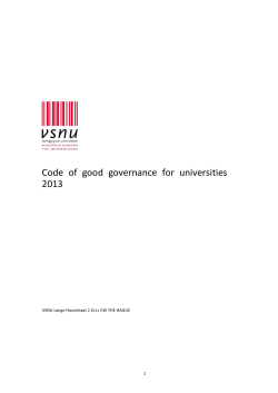 Code of good governance for universities 2013