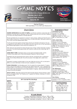 game notes - Minor League Baseball