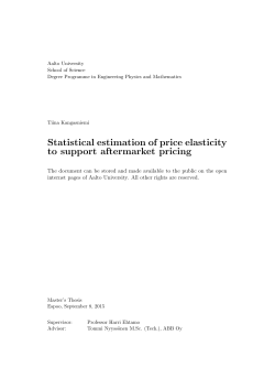 Statistical estimation of price elasticity to support - Aalto