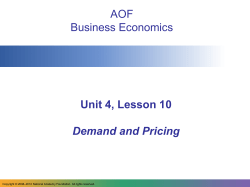 Unit 4, Lesson 10 Demand and Pricing