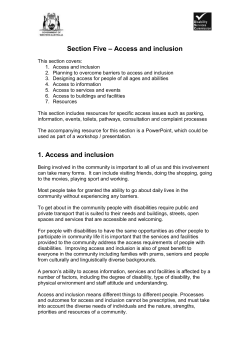 Section Four - Specific access issues