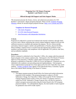 Master`s degree program proposals