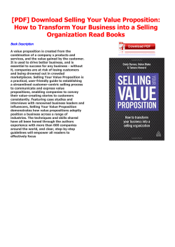Selling Your Value Proposition: How
