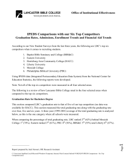 IPEDS Comparisons with our Six Top Competitors