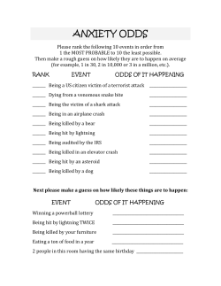 ANXIETY ODDS