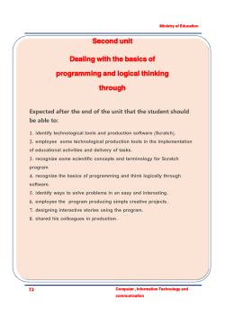 Second unit Dealing with the basics of programming and logical