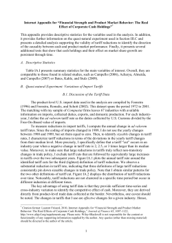 Internet Appendix to "Financial Strength and Product Market