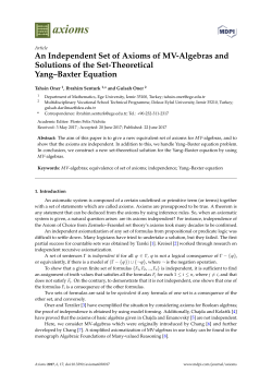 An Independent Set of Axioms of MV-Algebras and Solutions