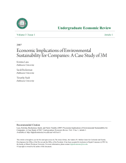 Economic Implications of Environmental Sustainability for