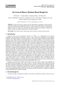 054. On General Binary Relation Based Rough Set