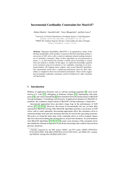 Incremental Cardinality Constraints for MaxSAT - sat-inesc - INESC-ID