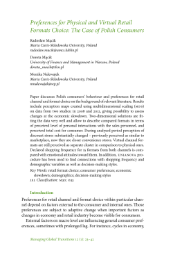 Preferences for Physical and Virtual Retail Formats Choice: The