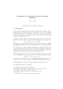 A THEOREM OF MINKOWSKI