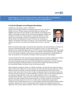 A Look At Olympic-Level Dispute Resolution