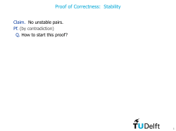 Proof of Correctness: Stability