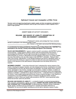 Informed Consent and Assumption of Risk Form