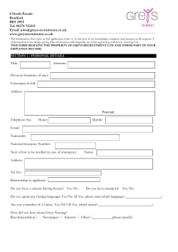 Application Form - Greys Recruitment and Nursing
