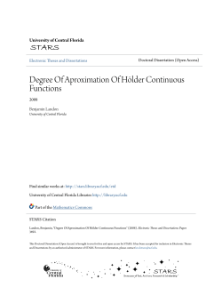 Degree Of Aproximation Of H&ouml;lder Continuous Functions