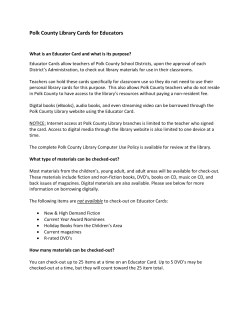 Educator Card Policy - Polk County Library