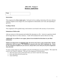 MIS2101-Project-1-Business-Applications-Spring