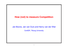 How (not) - Centre for Competition Policy