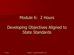 Module 6 IEP Training Objectives