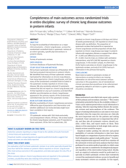 survey of chronic lung disease outcomes in preterm