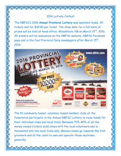 Lottery Contest - New Brunswick Federation of Snowmobile Clubs