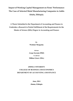 Impact of Working Capital Management on Firms` Performance: The