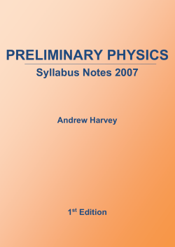 Preliminary Physics Syllabus Notes 2007
