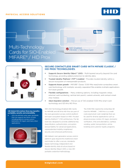 SIO Enabled MIFARE HID Prox Card Datasheet