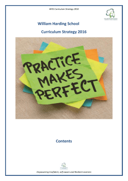 Curriculum Strategy - William Harding School