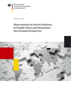 Observations on Service Delivery in Fragile States and Situations