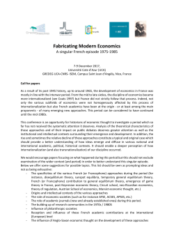 Fabricating Modern Economics - The European Society for the