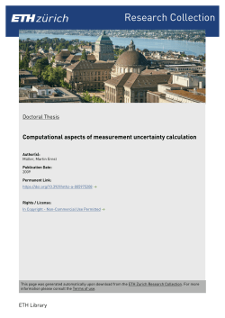 Computational Aspects of Measurement - ETH E