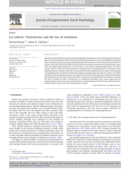 Lex talionis: Testosterone and the law of retaliation