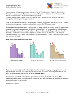 Approximations of Area Student Saturday Session Approximating