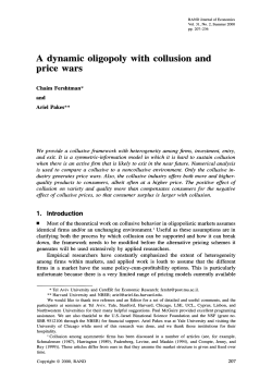 A Dynamic Oligopoly with Collision and Price Wars (2000)
