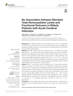 No Association between Elevated Total Homocysteine
