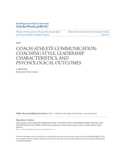 coach-athlete communication - ScholarWorks@BGSU