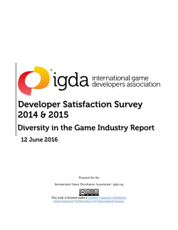 Diversity in the Game Industry Report - June 2016