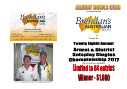 Entry form - Ararat Bowls Club