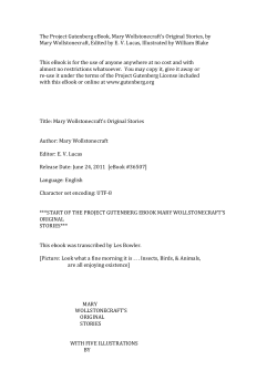 The Project Gutenberg eBook, Mary Wollstonecraft`s Original Stories