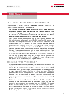 OUTSTANDING Interzum RESPONSE FOR egger