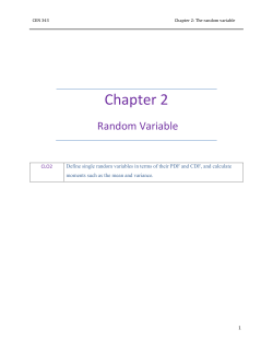 CEN 343 Chapter 2: The random variable