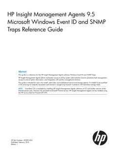 HP Insight Management Agents 9.5 Microsoft Windows Event ID and